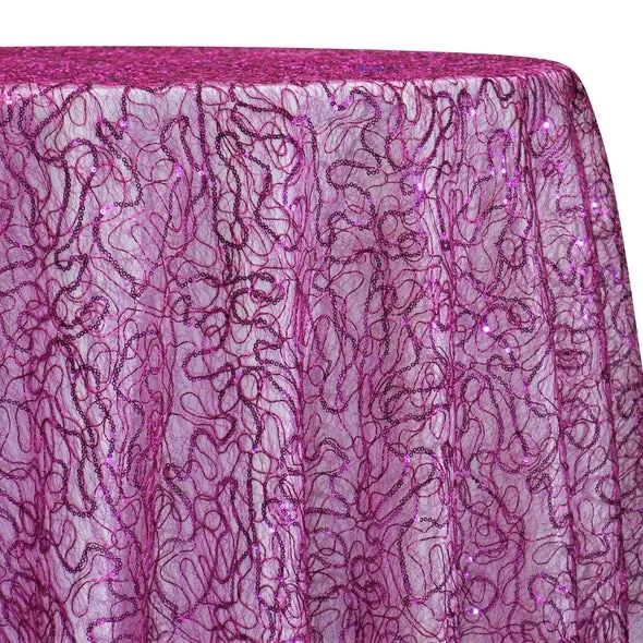 1pc - Bedazzle Table Linen 90"x90" Square - Fuchsia