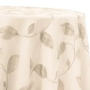 1pc - Birch Leaf Table Linen 120" Round - Ivory