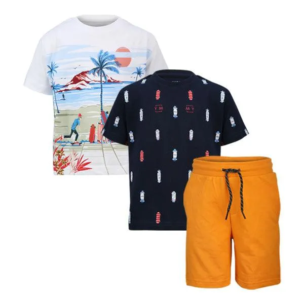 3 PIECES MULTICOLOUR SHORT SET FOR BOYS