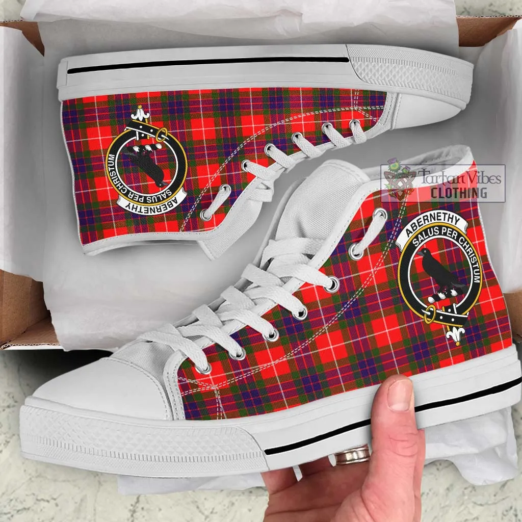 Abernethy Tartan High Top Shoes with Family Crest