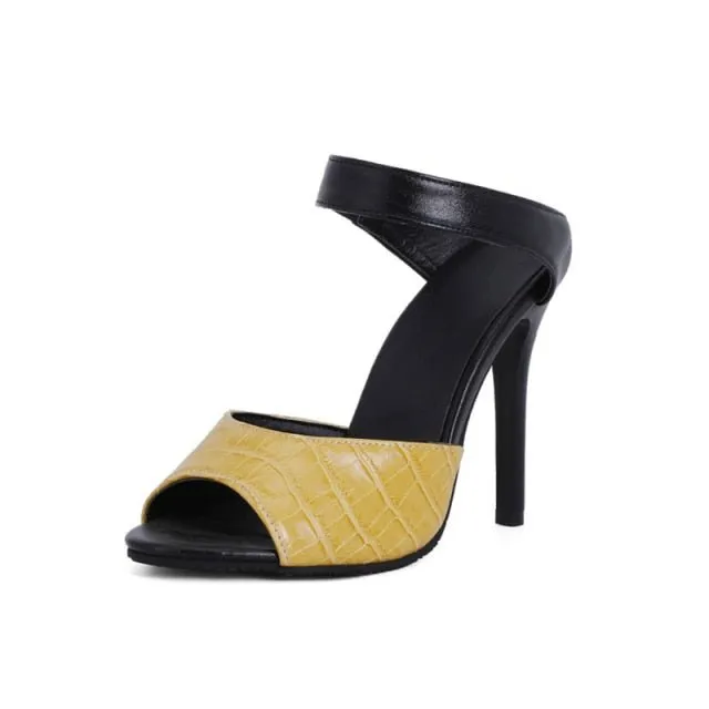 AlliChic Exotic Strap Heel Sandals