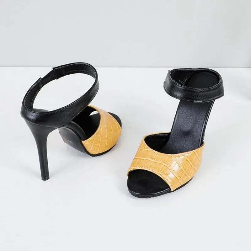 AlliChic Exotic Strap Heel Sandals