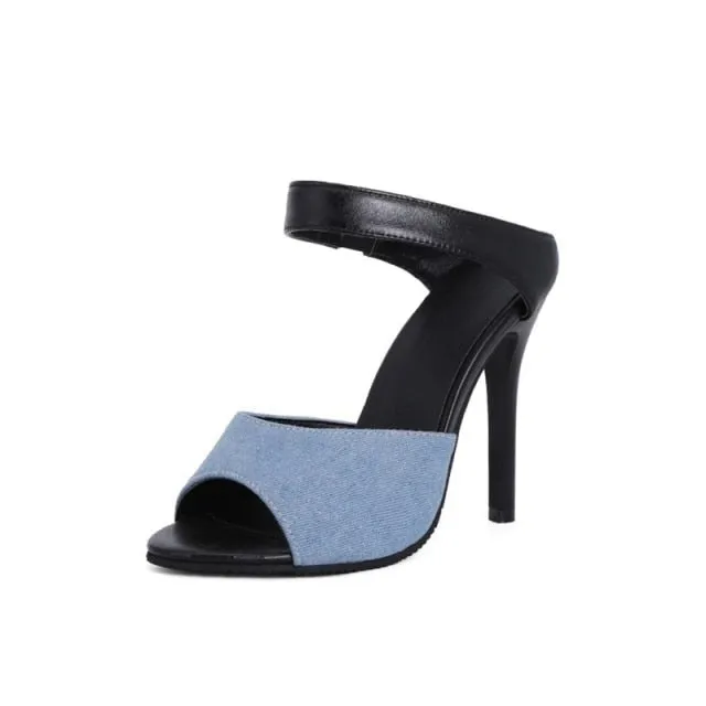 AlliChic Exotic Strap Heel Sandals