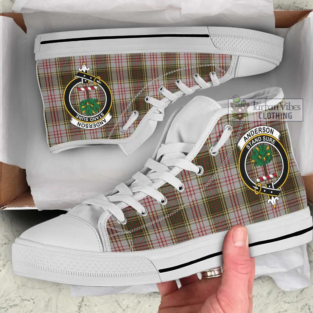 Anderson Dress Tartan High Top Shoes with Family Crest