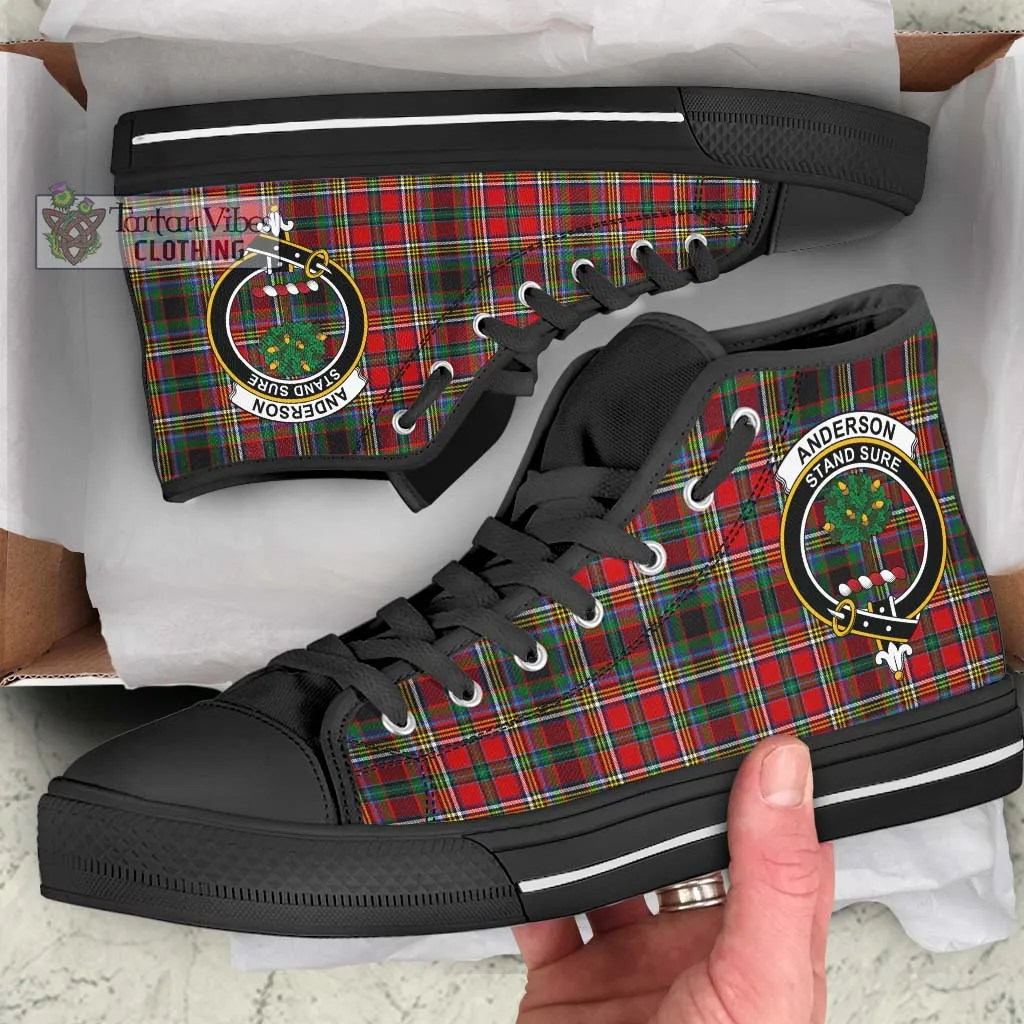 Anderson of Arbrake Tartan High Top Shoes with Family Crest