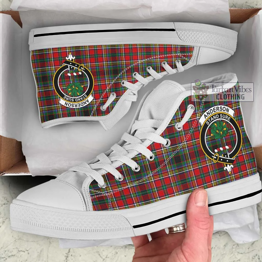 Anderson of Arbrake Tartan High Top Shoes with Family Crest