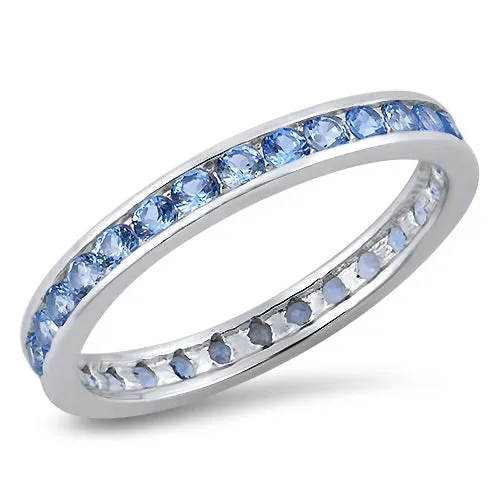 Aquamarine Eternity Band