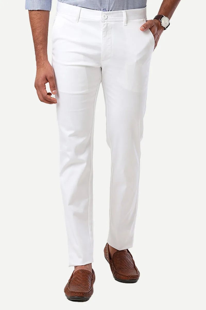 Basic Chino - White Trouser For Men | Ariser