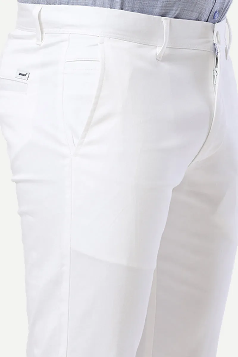 Basic Chino - White Trouser For Men | Ariser