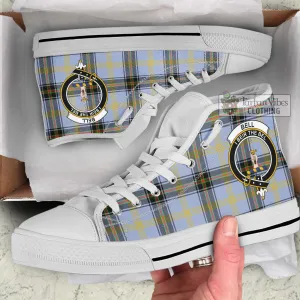 Bell of the Borders Tartan High Top Shoes with Family Crest