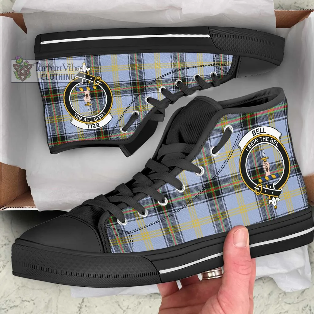 Bell of the Borders Tartan High Top Shoes with Family Crest