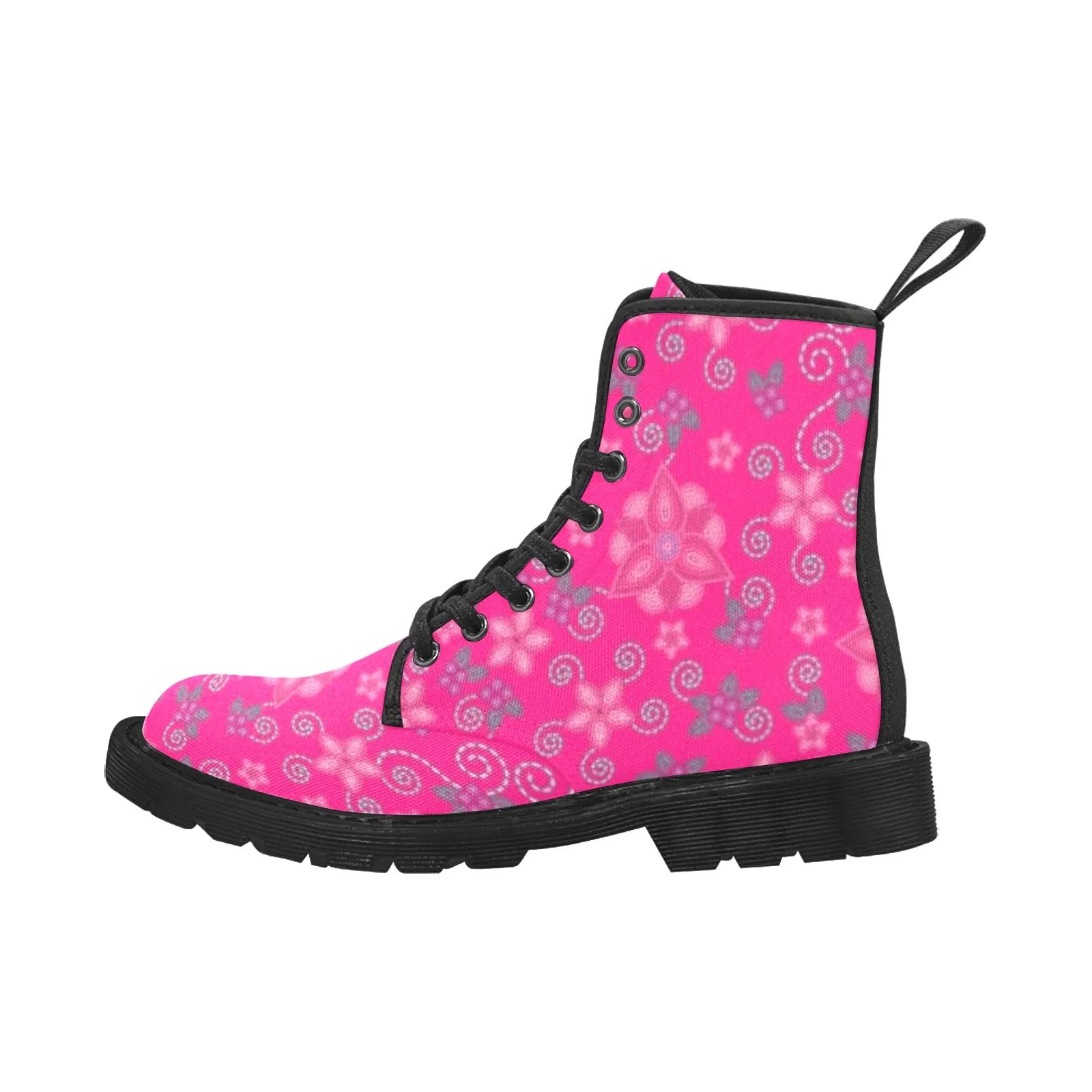 Berry Picking Pink Boots for Men (Black)