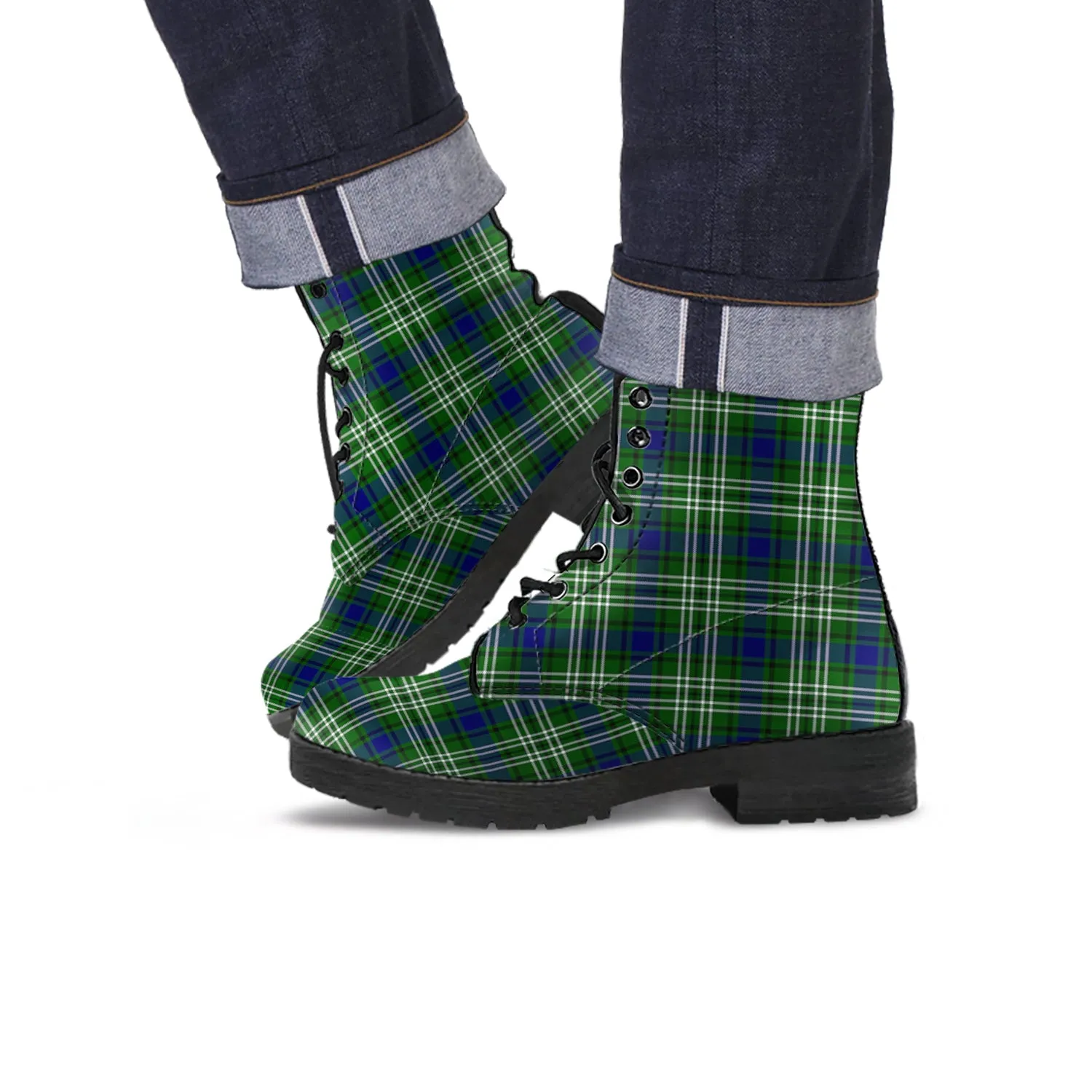 Blackadder Tartan Leather Boots