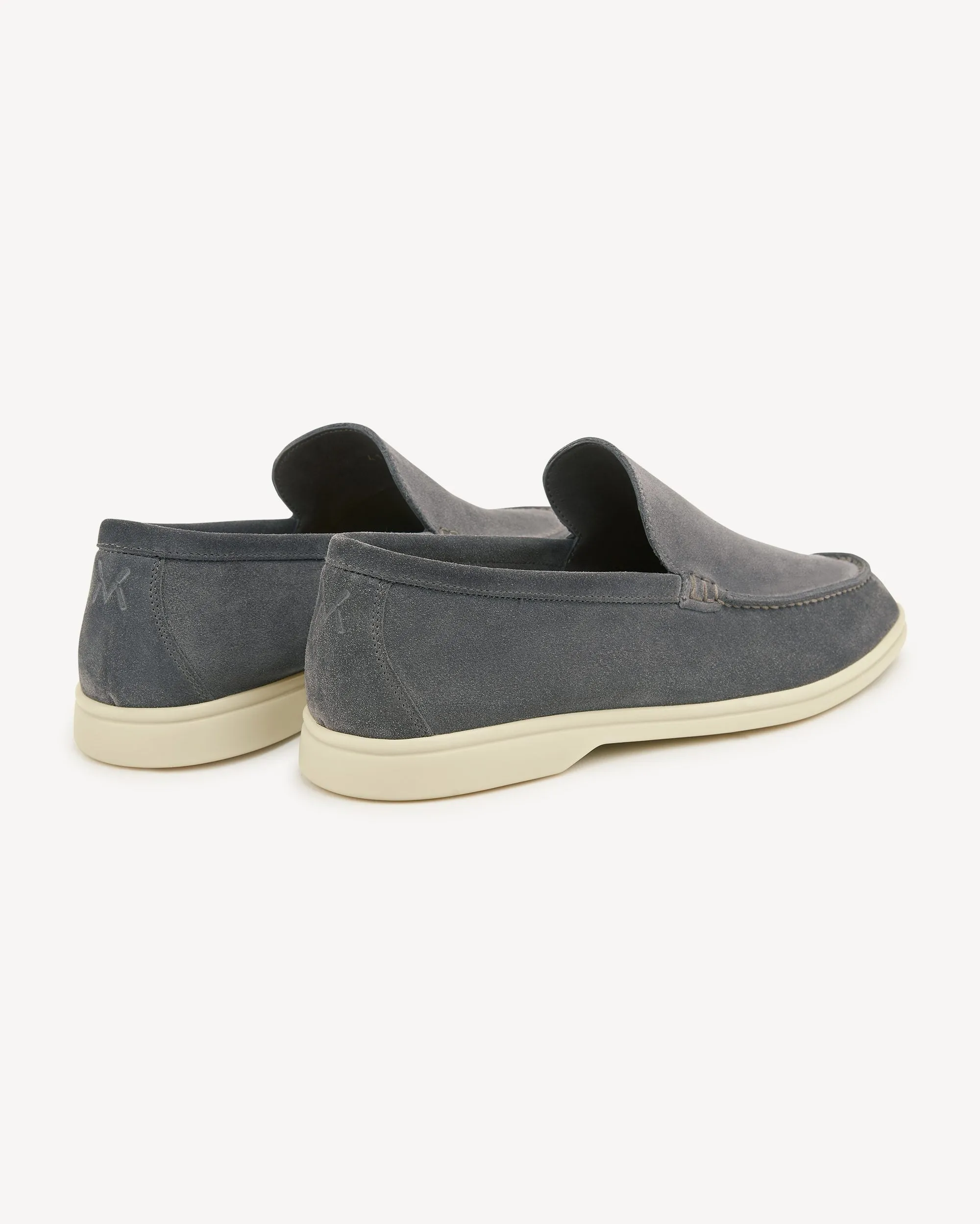 Brabion Unlined Capri Suede Loafer – Grey