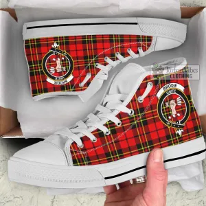 Brodie Modern Tartan High Top Shoes with Family Crest