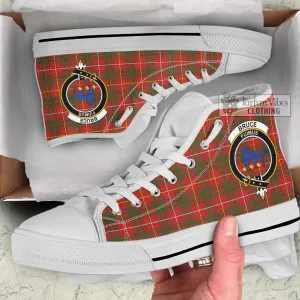 Bruce Modern Tartan High Top Shoes with Family Crest