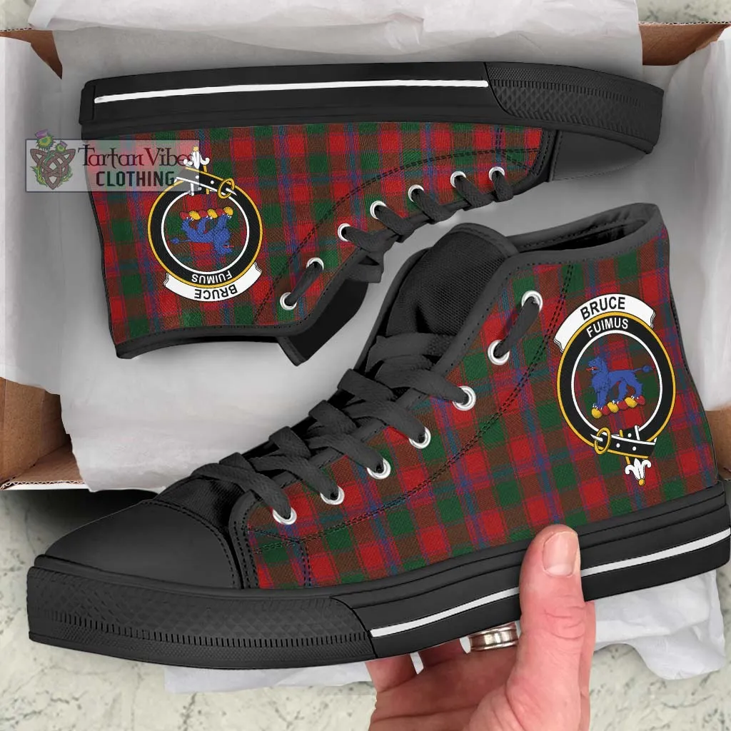 Bruce Old Tartan High Top Shoes with Family Crest