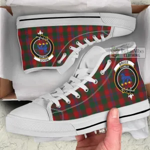 Bruce Old Tartan High Top Shoes with Family Crest