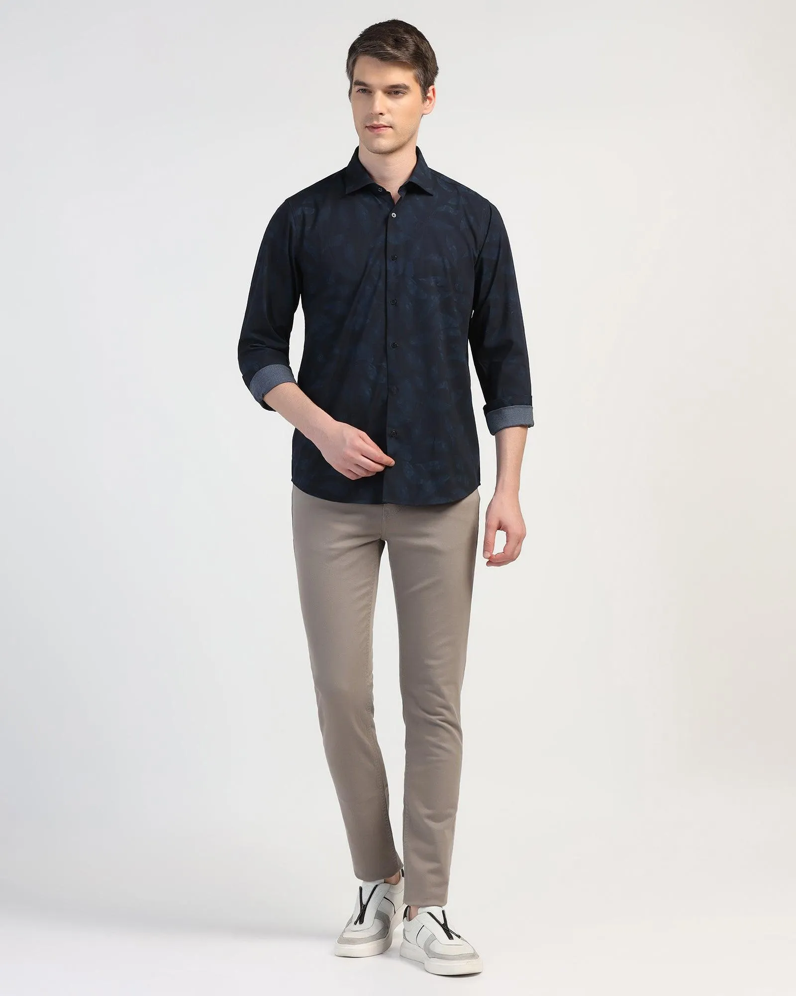 Casual Blue Printed Shirt - Nino