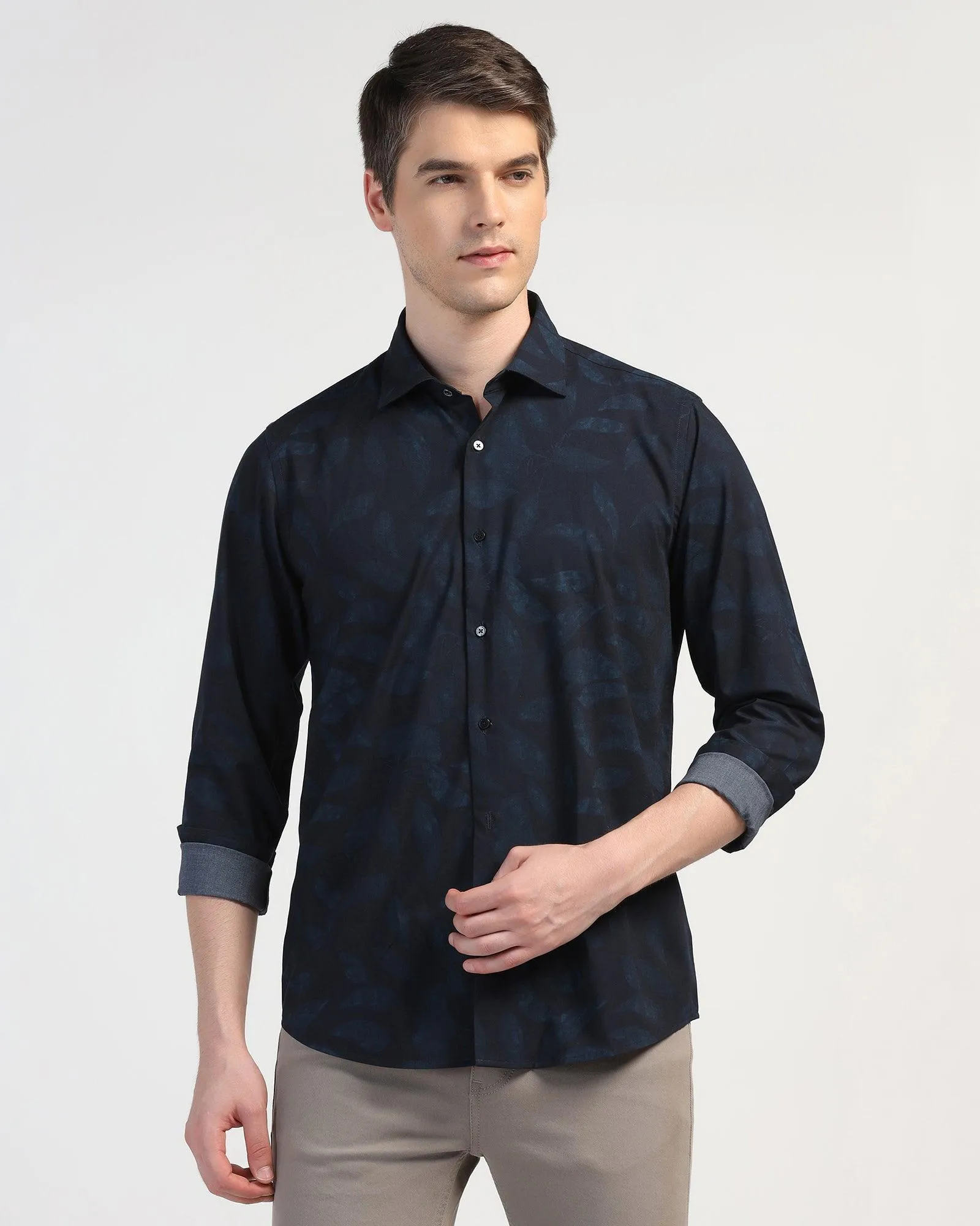 Casual Blue Printed Shirt - Nino