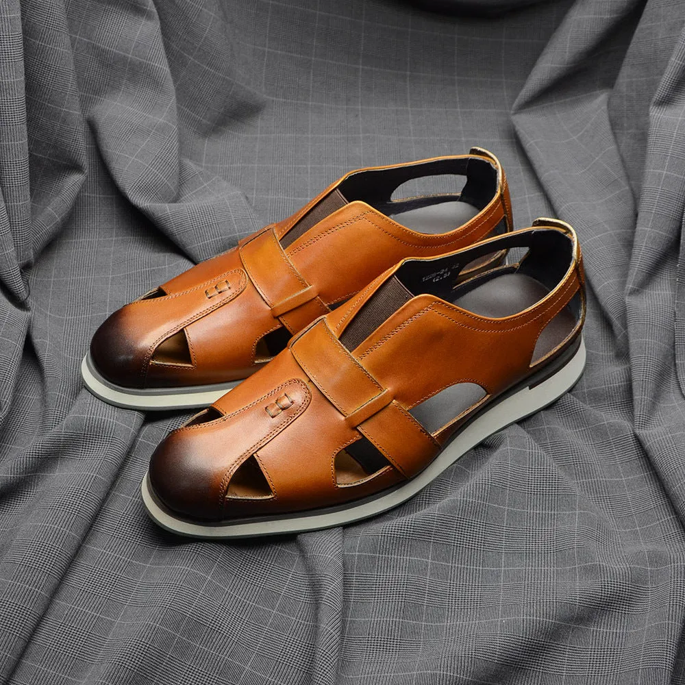 Chic Cow Leather Elegant Slip-on Sandals