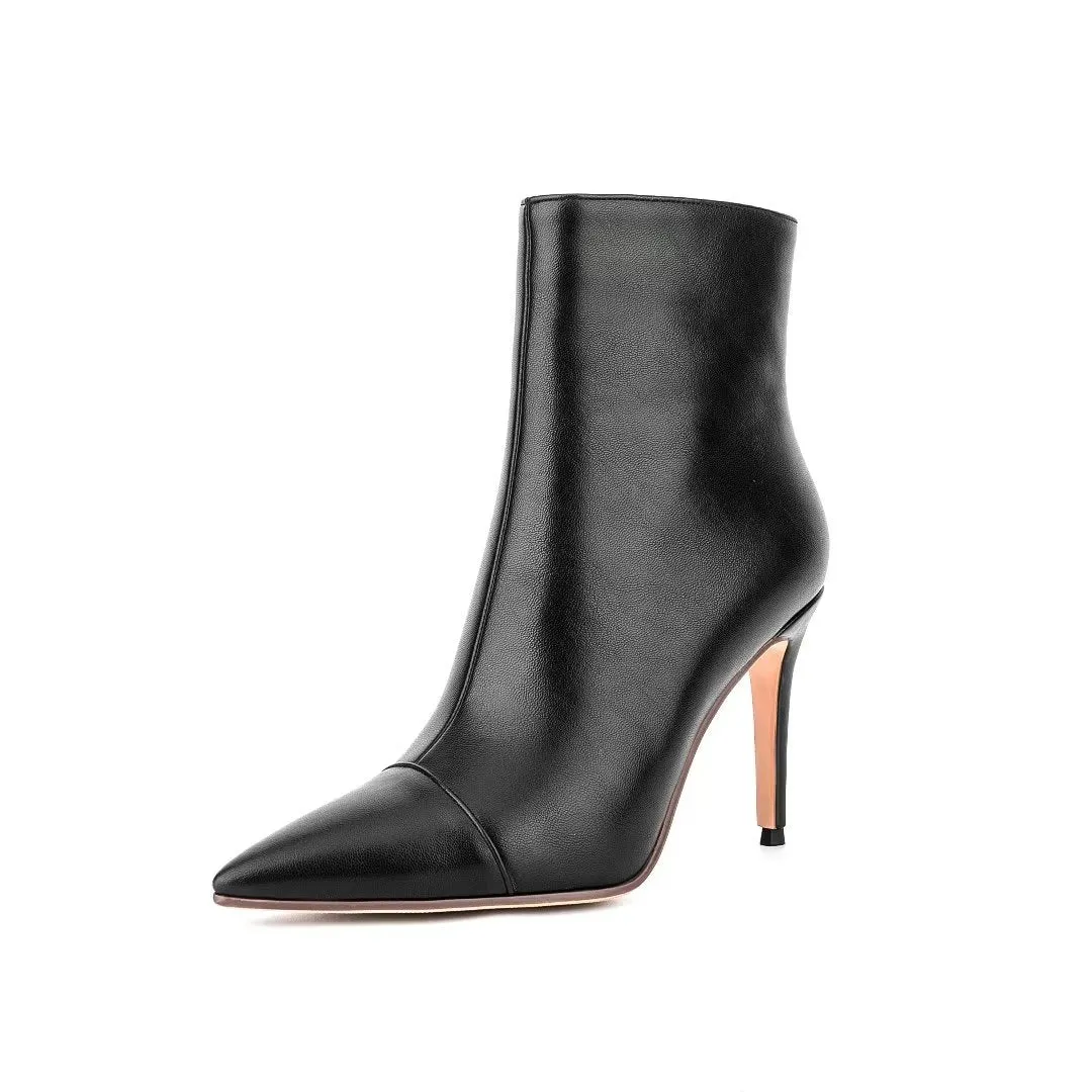 Chic Smooth Textured Mid-Calf Ankle Boots