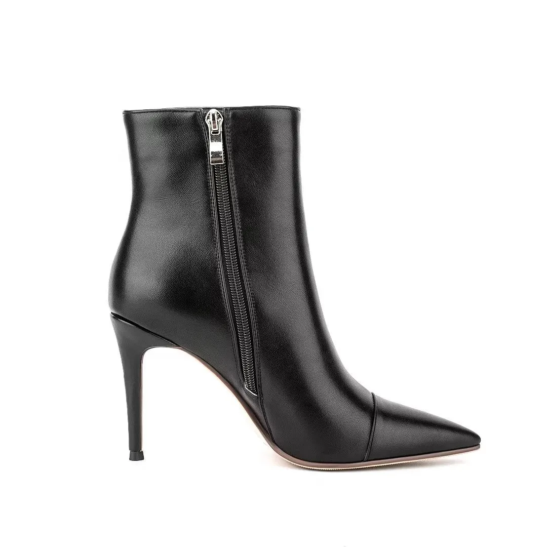 Chic Smooth Textured Mid-Calf Ankle Boots