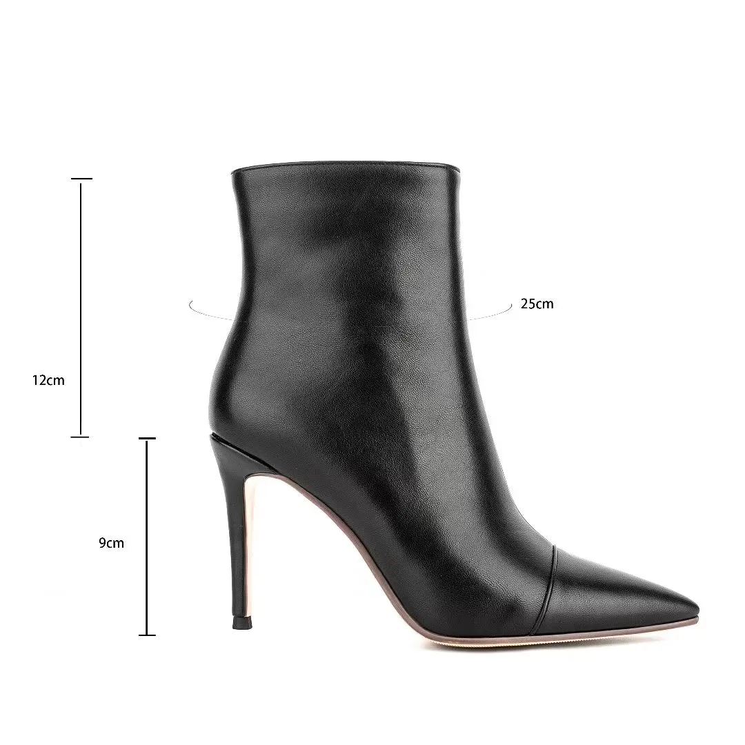 Chic Smooth Textured Mid-Calf Ankle Boots