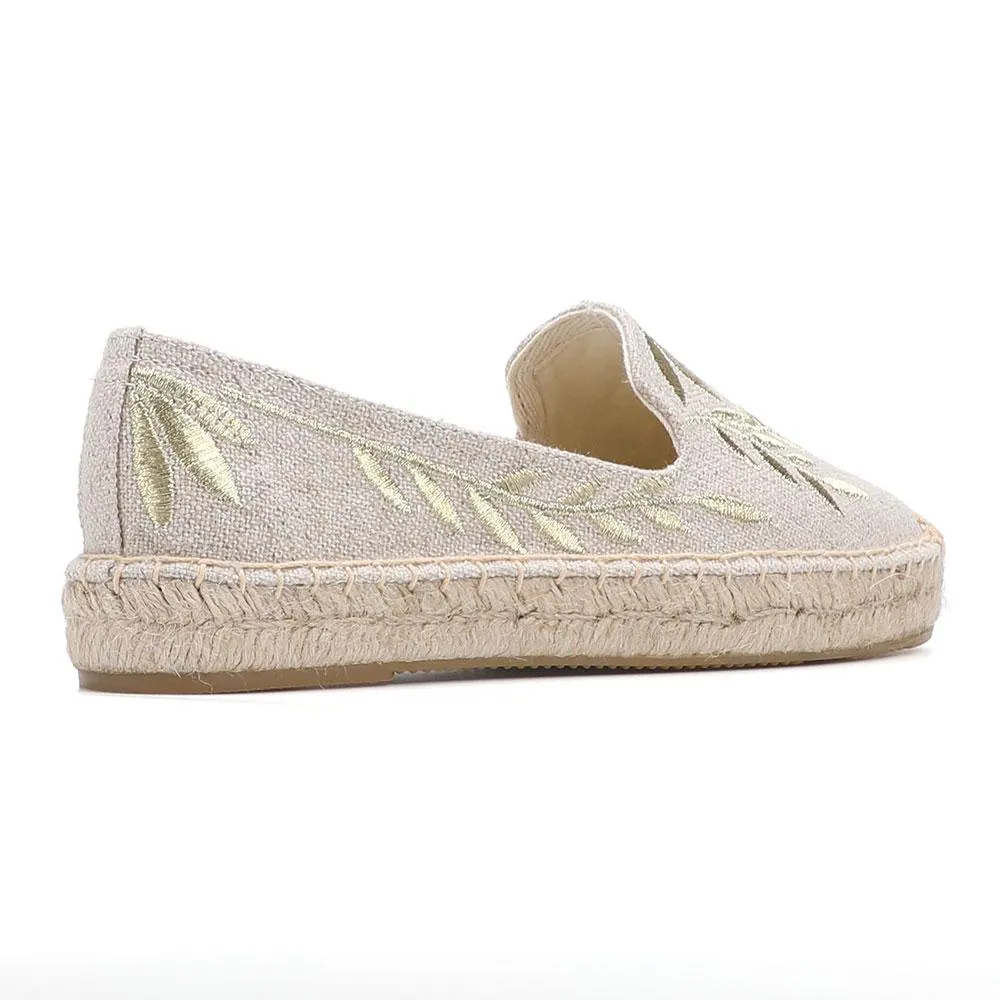 Classic Floral Embroidery Espadrilles Flat Shoes