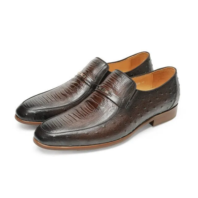 CrocLuxe Exotic Crocodile Lace-up Formal Loafers