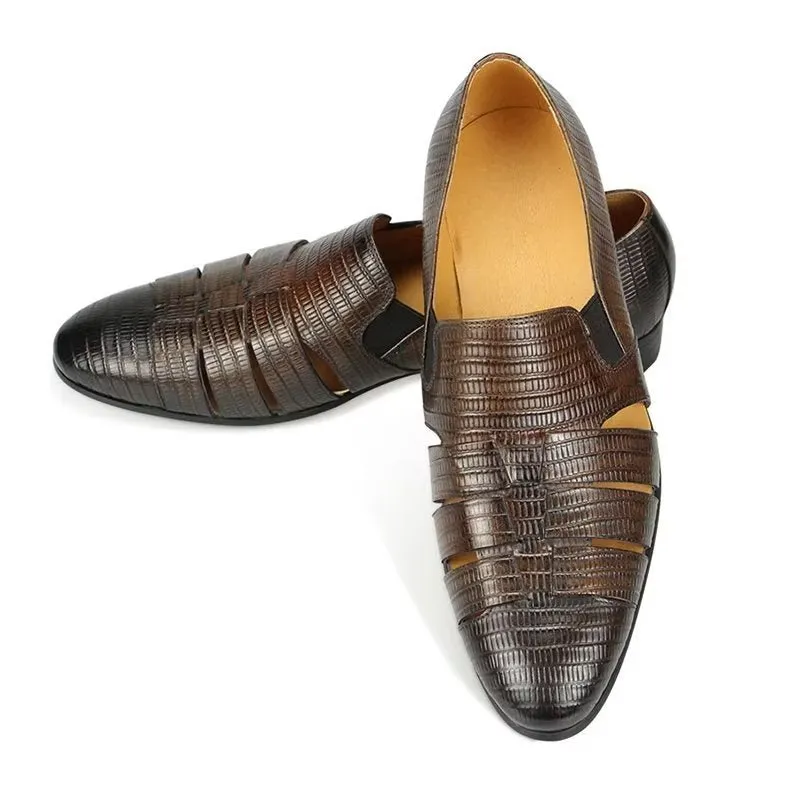 CrocoLuxe Exotic Metal Toe Slip-On Loafers