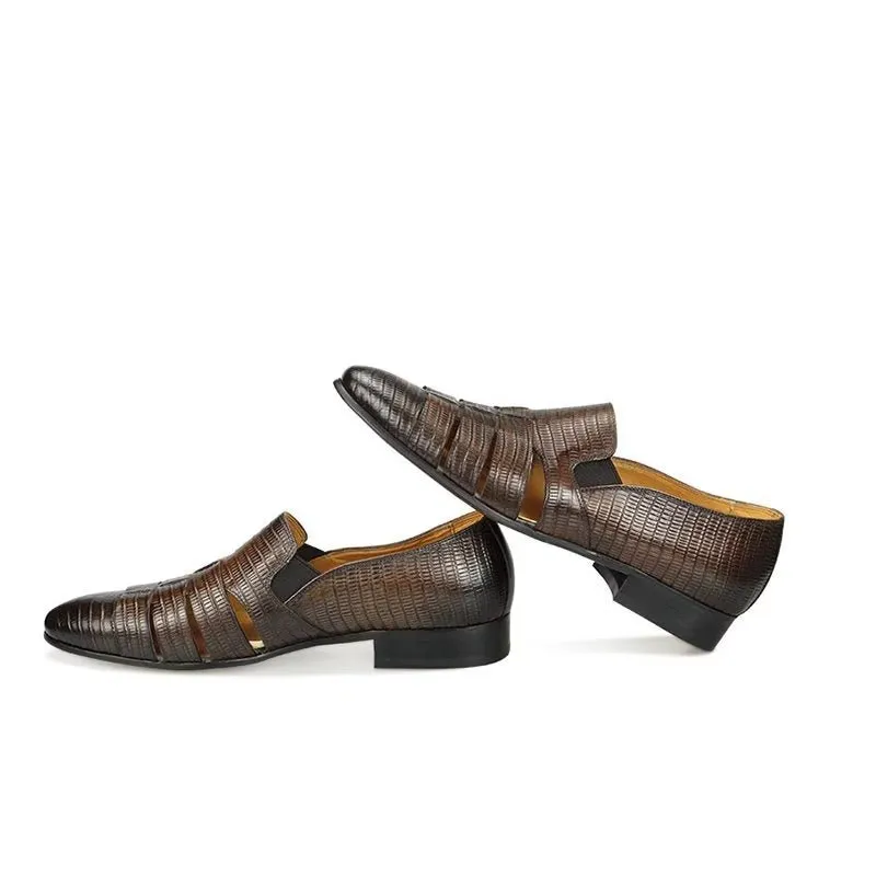 CrocoLuxe Exotic Metal Toe Slip-On Loafers