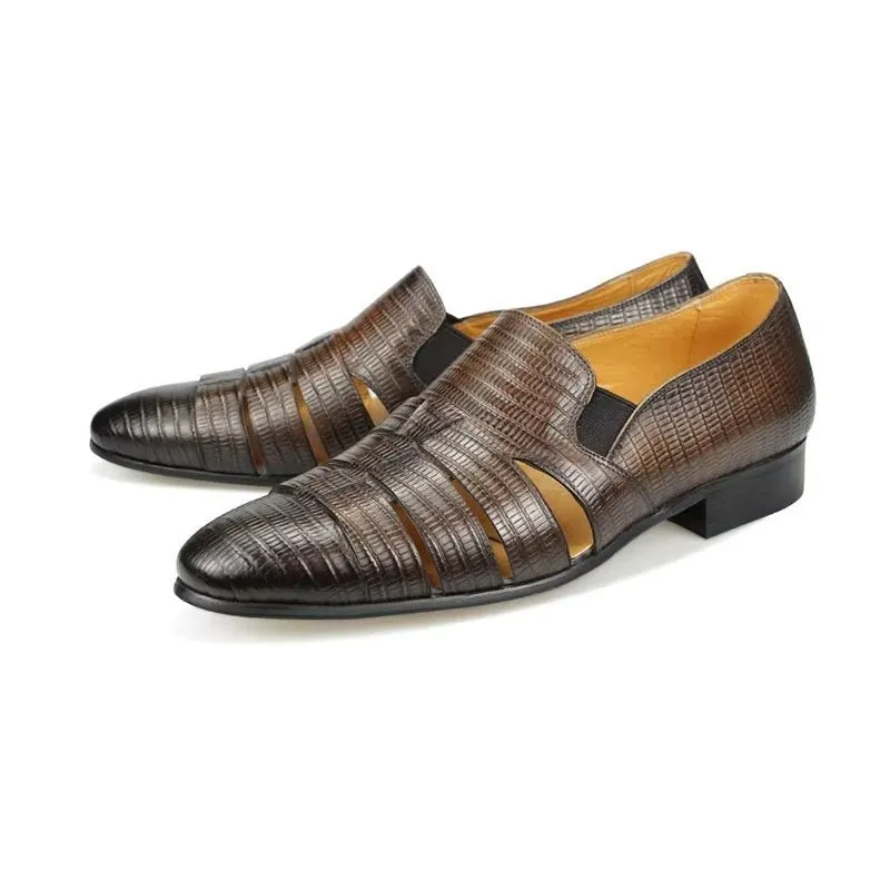 CrocoLuxe Exotic Metal Toe Slip-On Loafers