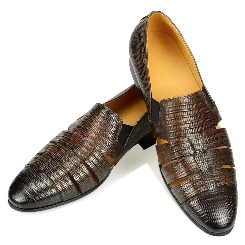 CrocoLuxe Exotic Metal Toe Slip-On Loafers