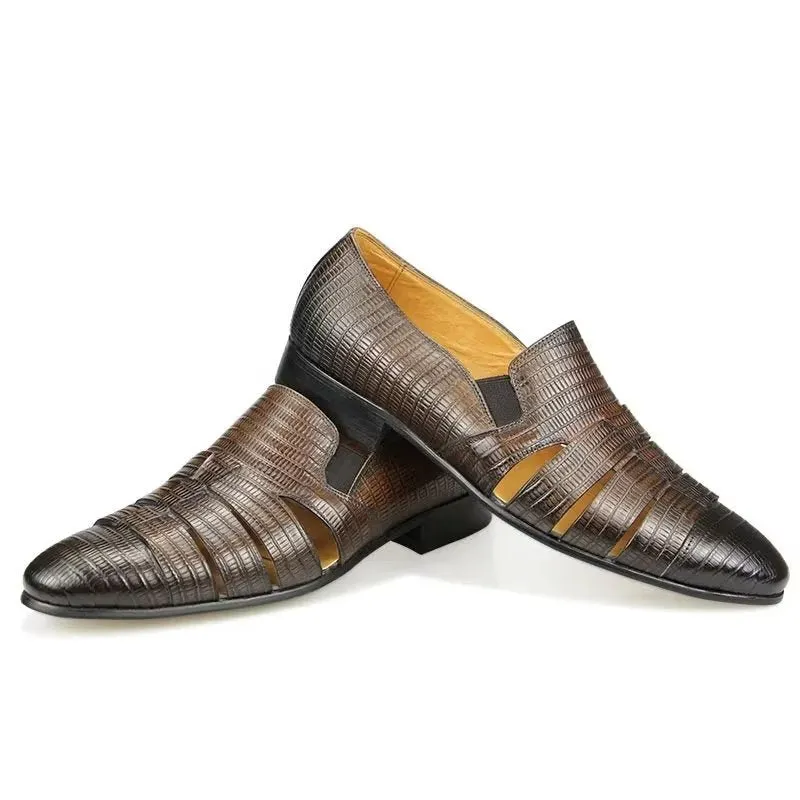 CrocoLuxe Exotic Metal Toe Slip-On Loafers