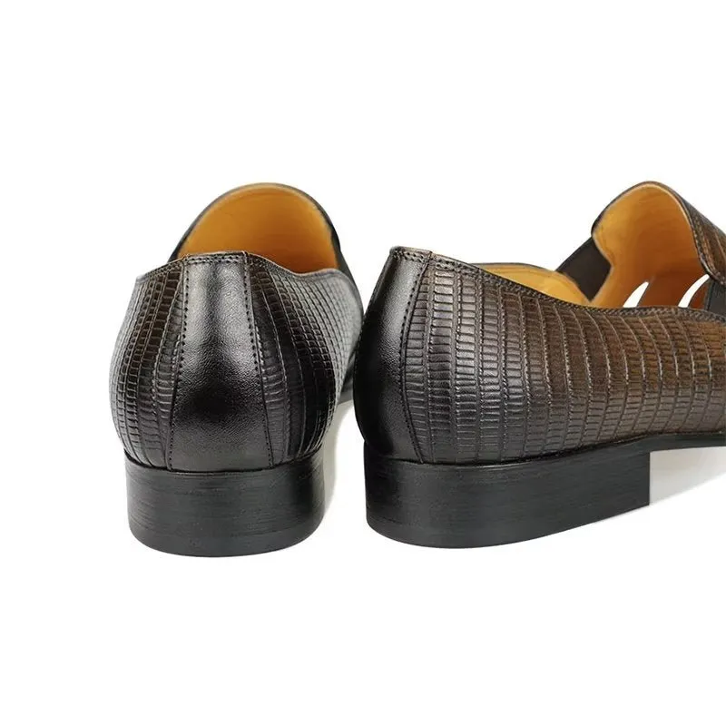 CrocoLuxe Exotic Metal Toe Slip-On Loafers