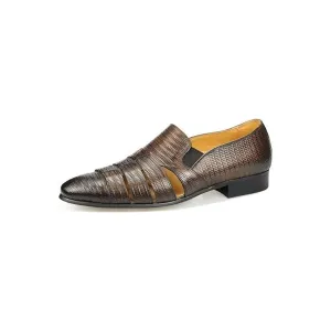 CrocoLuxe Exotic Metal Toe Slip-On Loafers