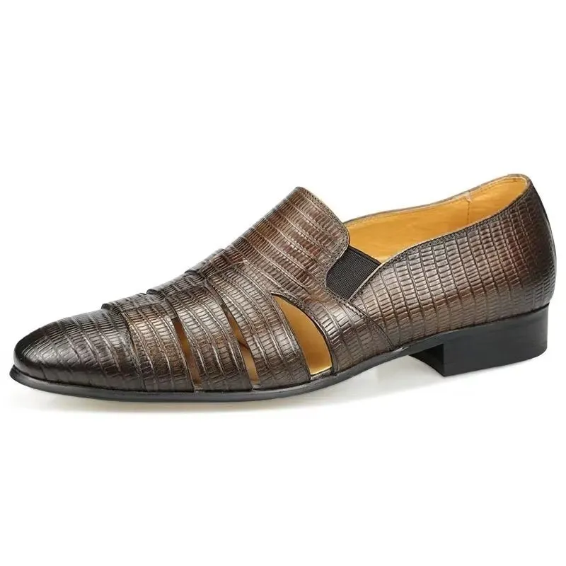 CrocoLuxe Exotic Metal Toe Slip-On Loafers