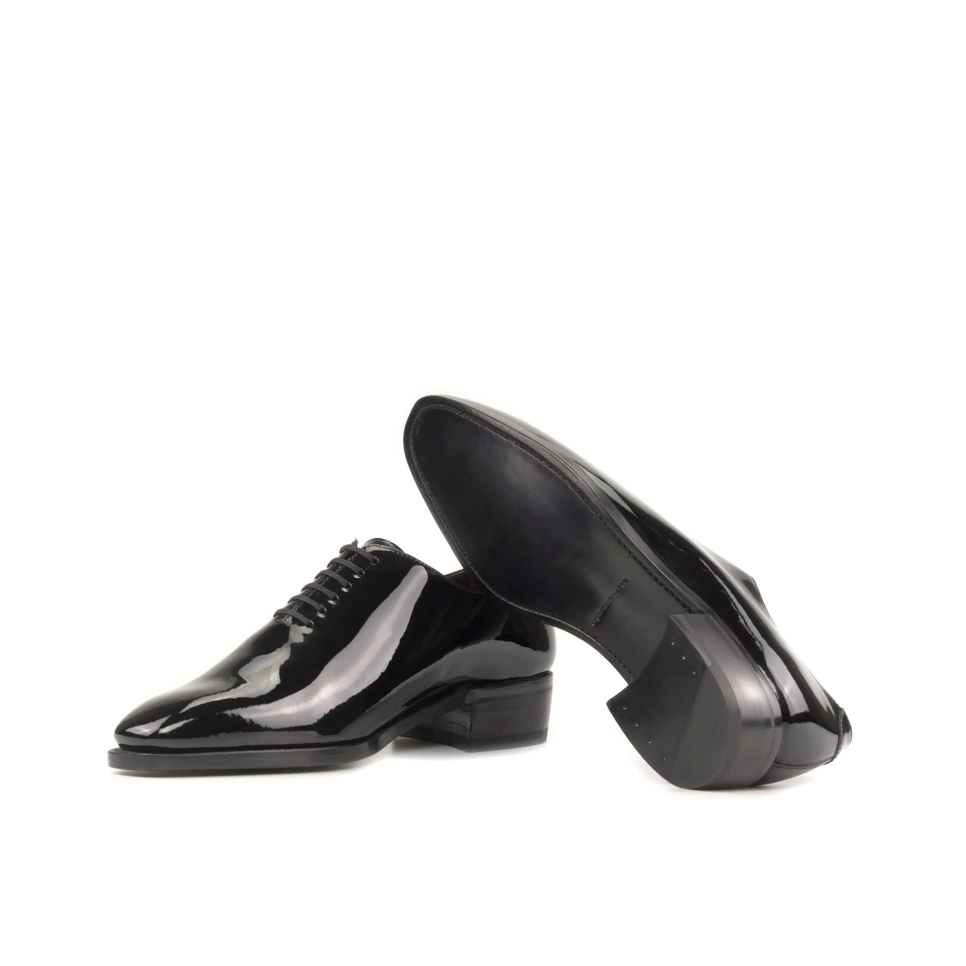 DapperFam Giuliano in Black Men's Patent Leather Whole Cut