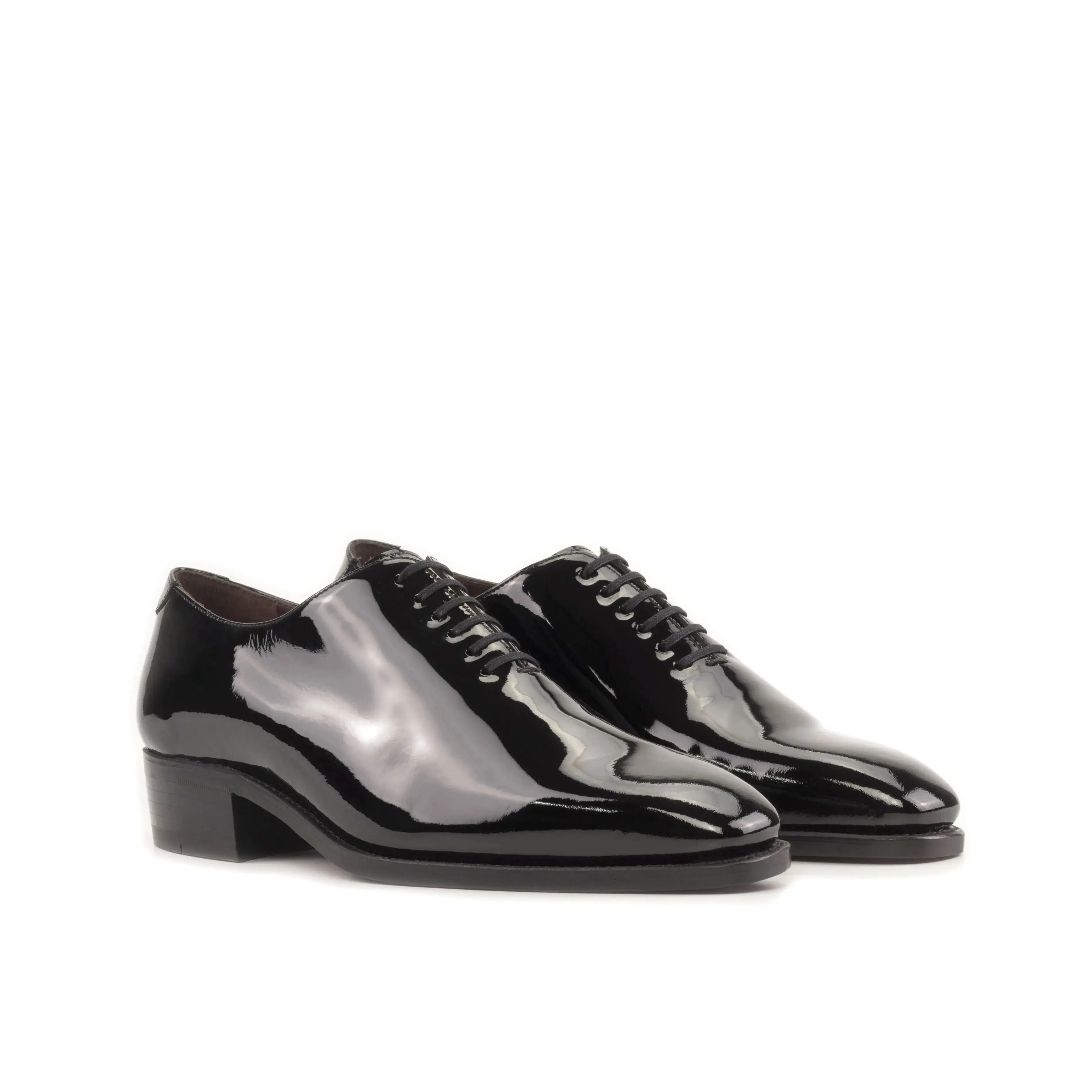 DapperFam Giuliano in Black Men's Patent Leather Whole Cut