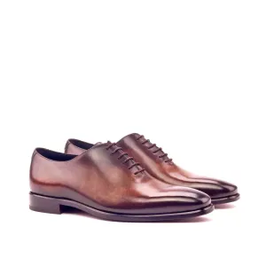 DapperFam Giuliano in Brown Men's Hand-Painted Patina Whole Cut