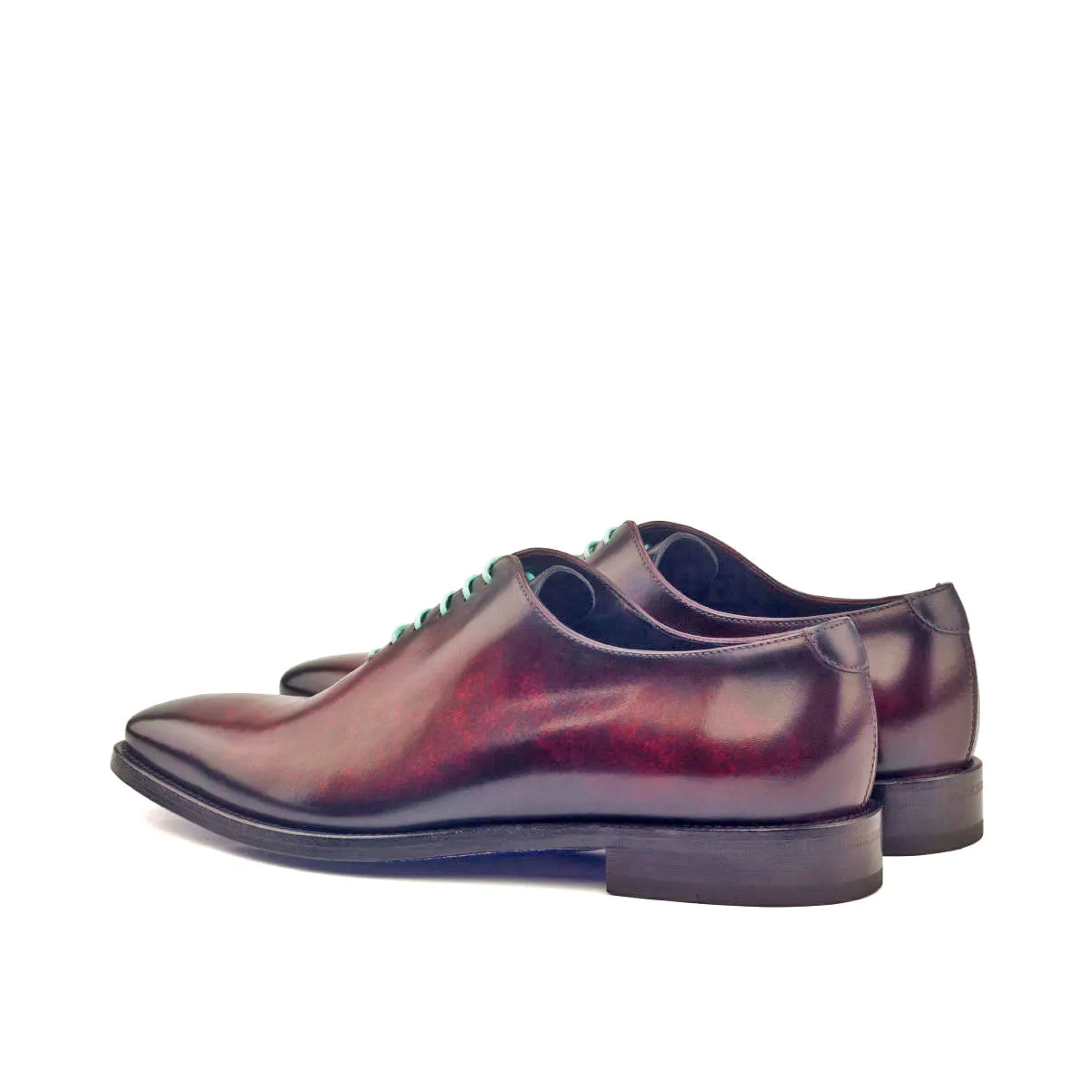 DapperFam Giuliano in Burgundy / Grey Men's Hand-Painted Patina Whole Cut