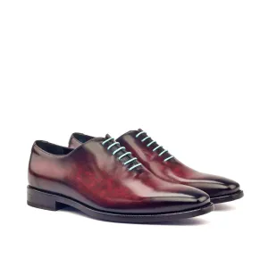 DapperFam Giuliano in Burgundy / Grey Men's Hand-Painted Patina Whole Cut