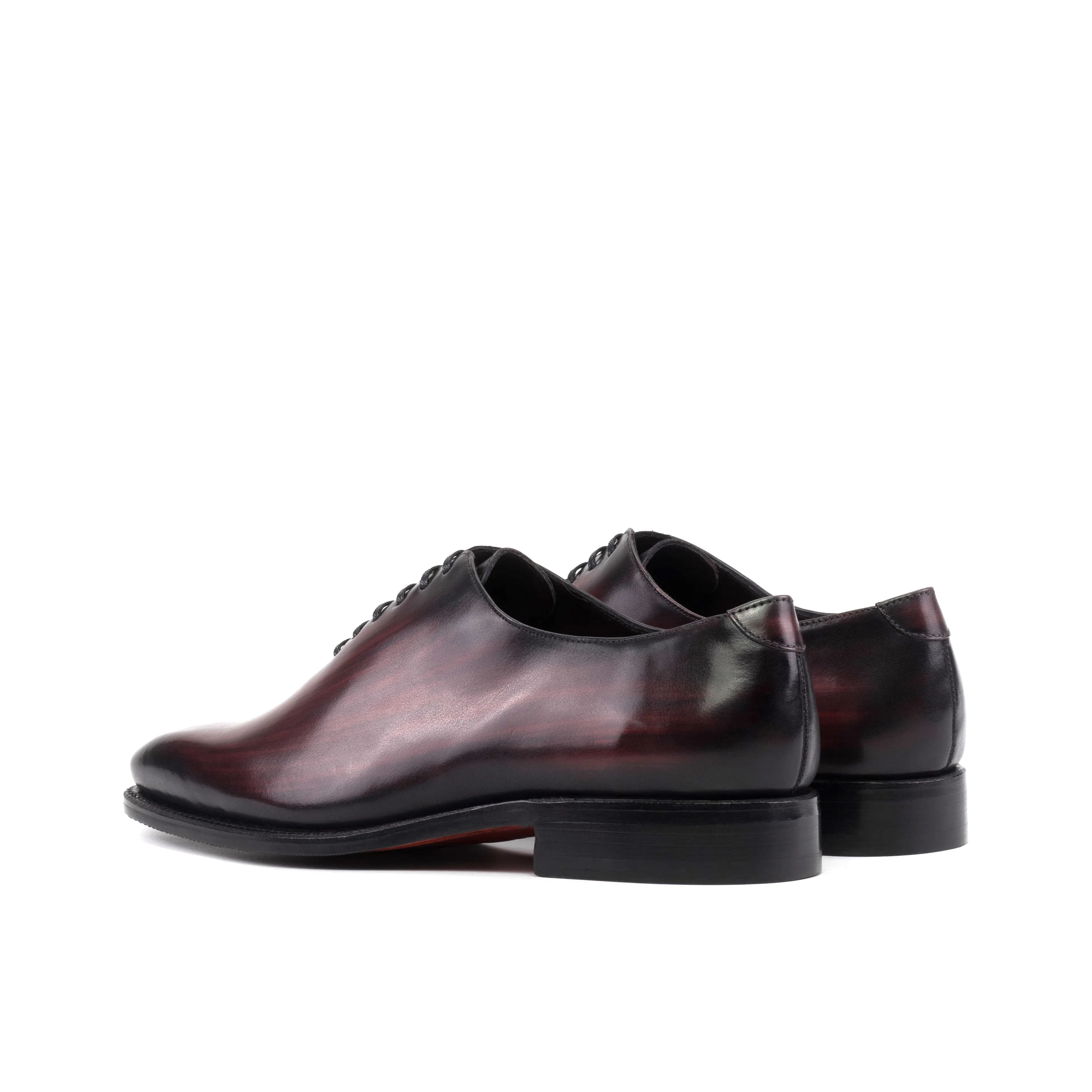 DapperFam Giuliano in Burgundy Men's Hand-Painted Patina Whole Cut