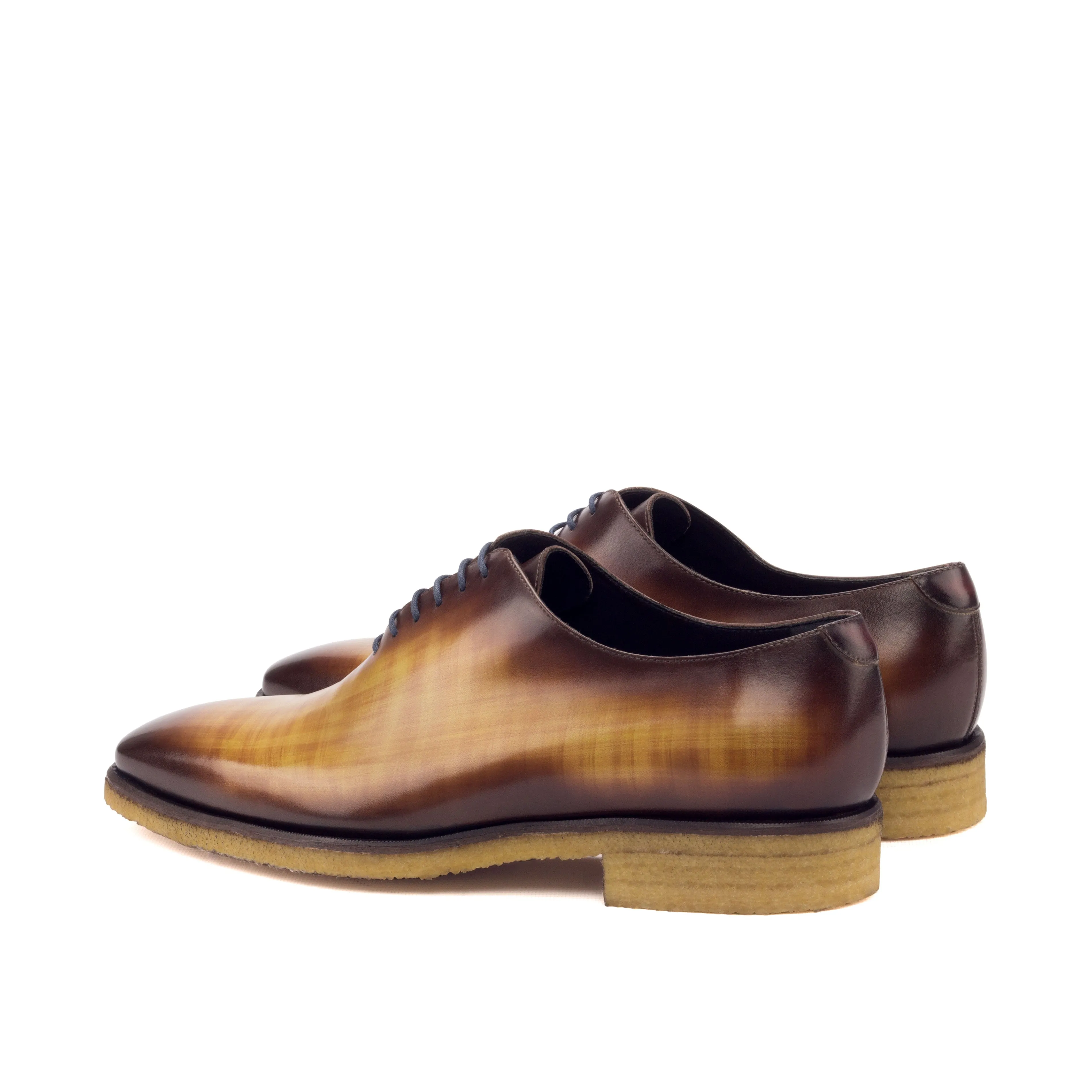 DapperFam Giuliano in Cognac / Burgundy Men's Hand-Painted Patina Whole Cut