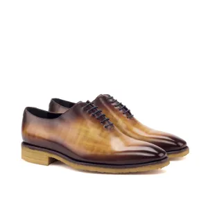 DapperFam Giuliano in Cognac / Burgundy Men's Hand-Painted Patina Whole Cut