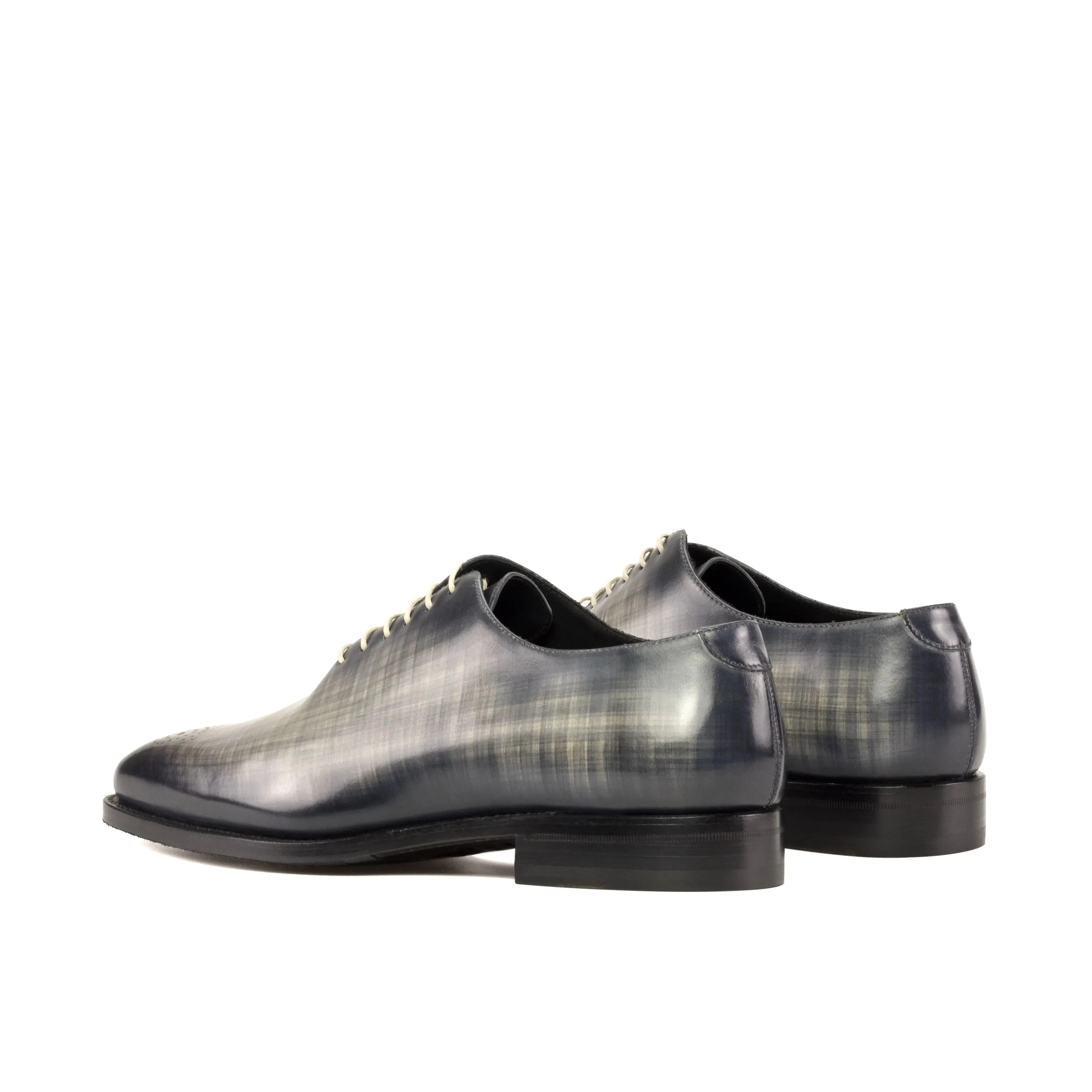 DapperFam Giuliano in Grey Men's Hand-Painted Patina Whole Cut