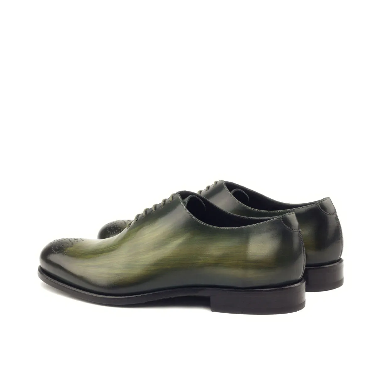 DapperFam Giuliano in Khaki Men's Hand-Painted Patina Whole Cut