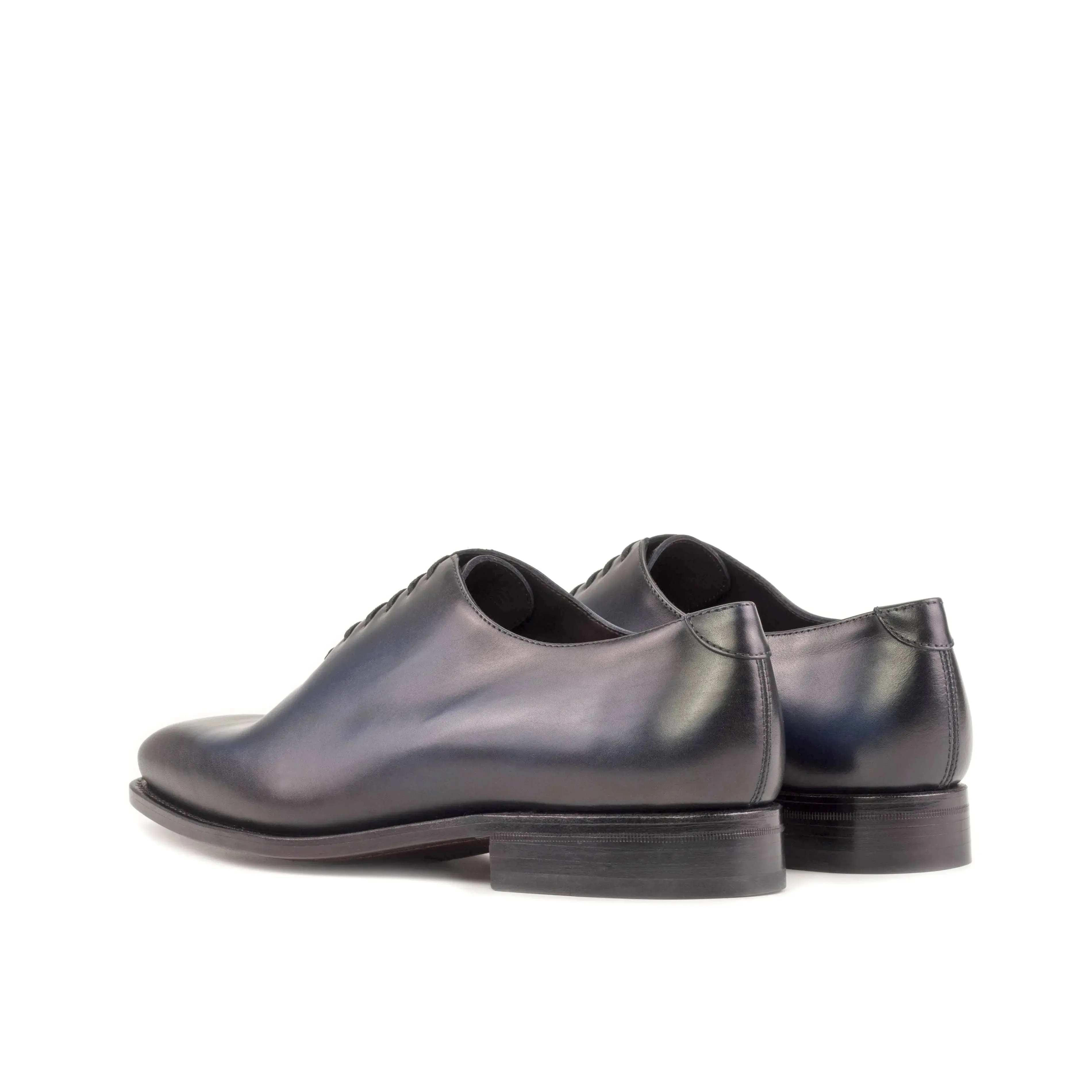 DapperFam Giuliano in Navy Men's Italian Leather Whole Cut