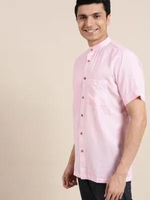 Delight Pink Cotton Men Shirt